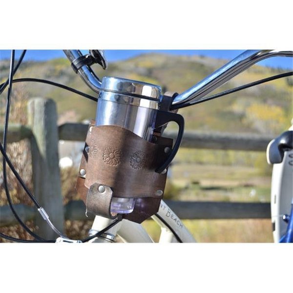 Rocky Mountain Holster Rocky Mountain Holster Leather Bicycle Cup Holder With Flower Stamps - Brown 91131386491